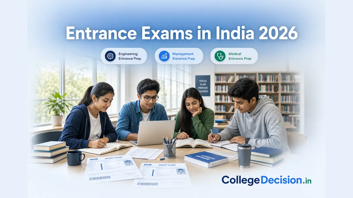 Students preparing for college entrance exams